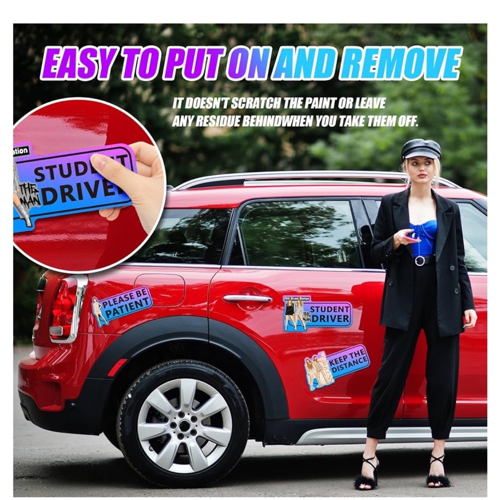 Student Driver Sticker Magnet Set - Picture 3 of 7